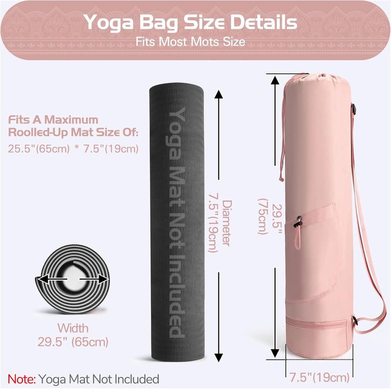 Zmarthumb Yoga Mat Bag, Yoga Bag with Adjustable Strap and Pockets for Women & Men, Lightweight Carrier for Yoga, Workout, Outdoor Use - Image 2